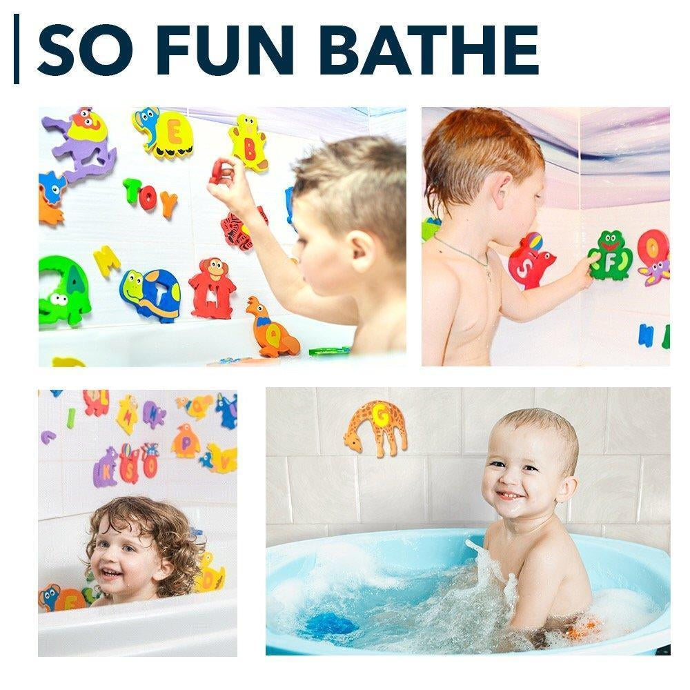 Foam Bath Toys Premium Educational Floating Bathtub Preschool Alphabet 52 Pcs