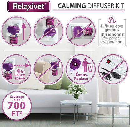 Calming Cat Diffuser Refill anti Anxiety Pet Feline Calm Pheromones 6 Pack