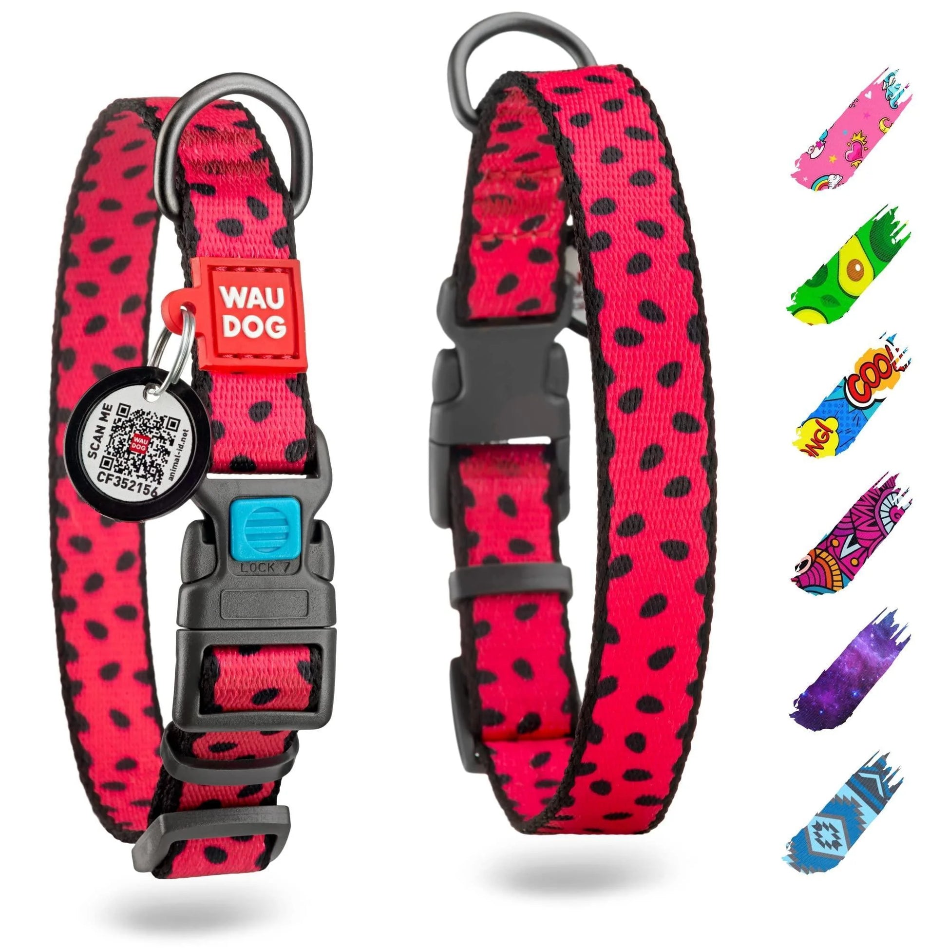 Nylon Dog Collar Adjustable for Large Dogs 1219 Inch Neck X 1 Inch Watermelon